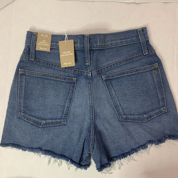 NWT Madewell Women’s The Perfect Jean Shorts Size W 26 Raw Hem High Waist - Picture 7 of 8